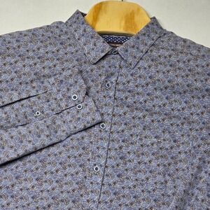 Johnston & Murphy XXXL Floral Print‎ Long Sleeve Button Down Shirt Mens